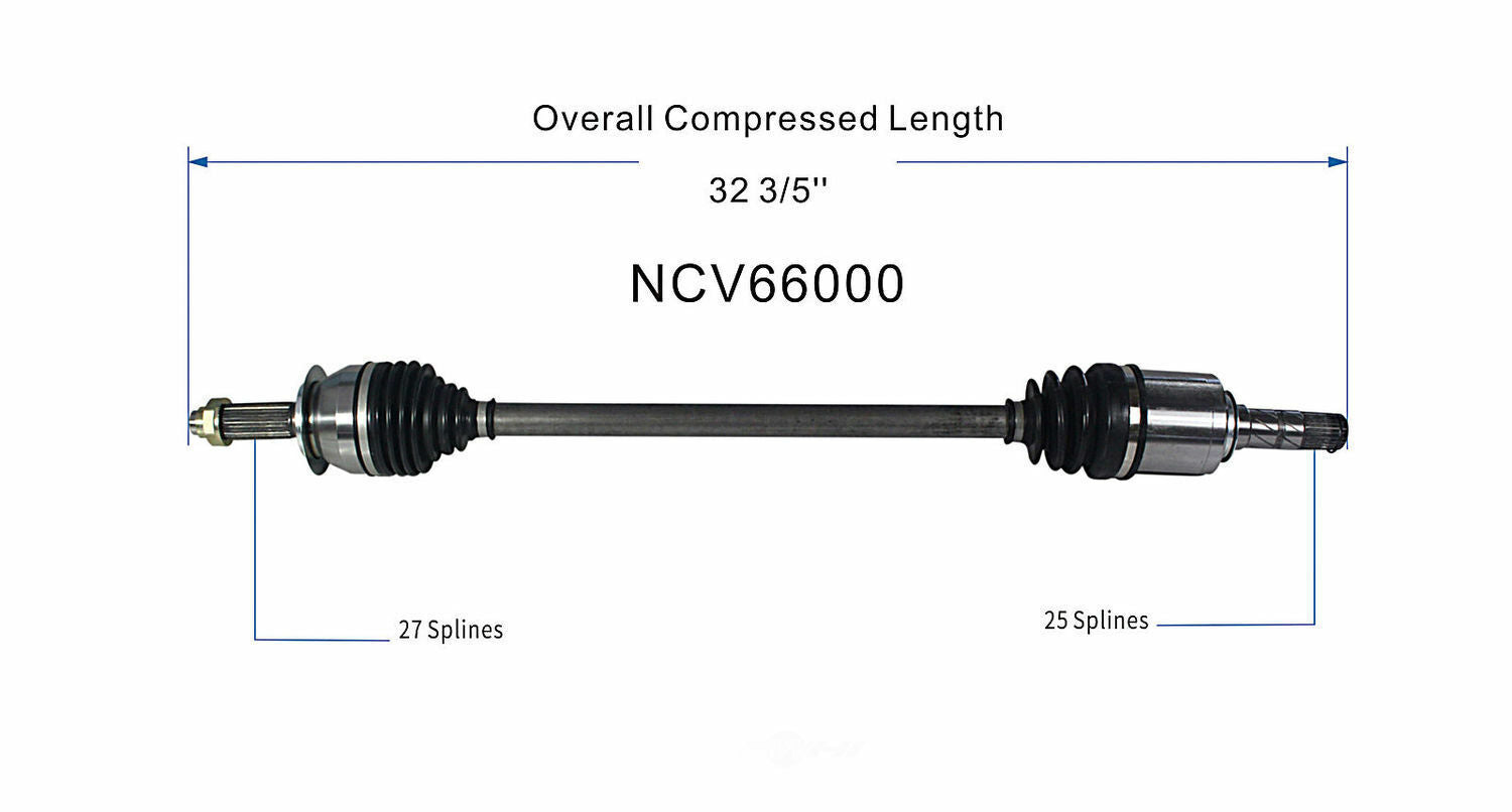GSP North America NCV66000 CV Axle Assembly