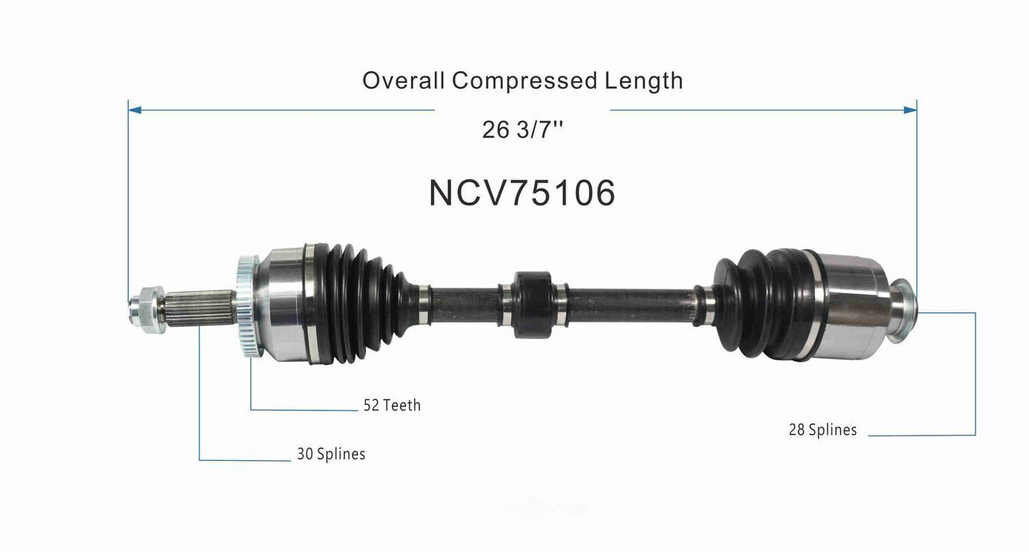 GSP North America NCV75106 CV Axle Assembly
