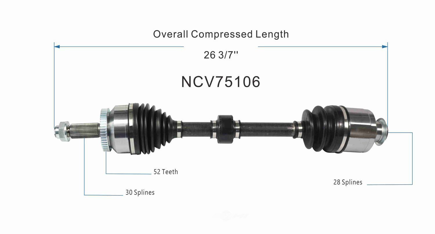GSP North America NCV75106 CV Axle Assembly