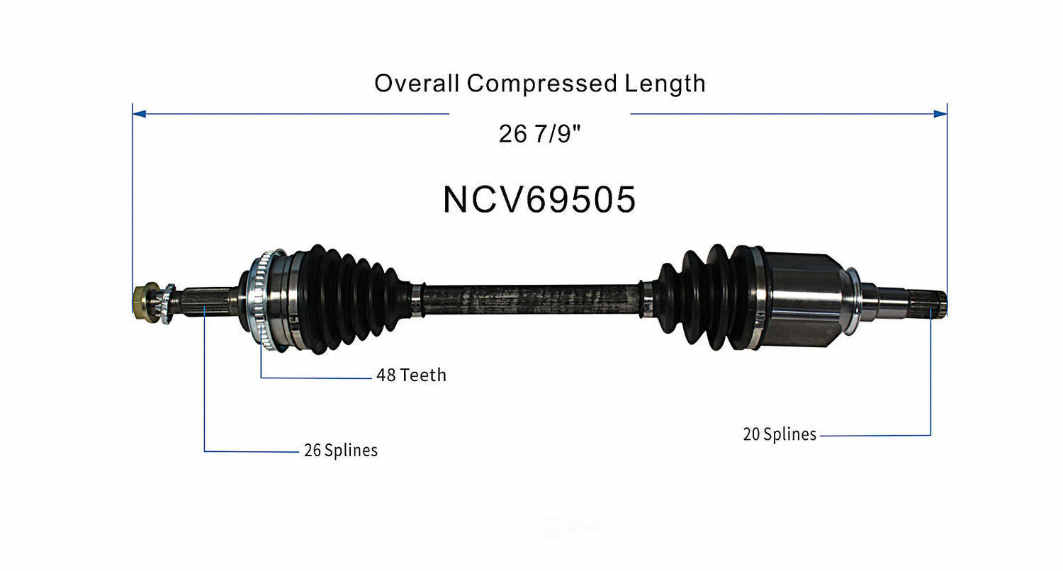 GSP North America NCV69505 CV Axle Assembly
