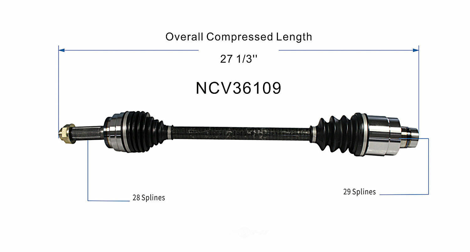 GSP North America NCV36109 CV Axle Assembly
