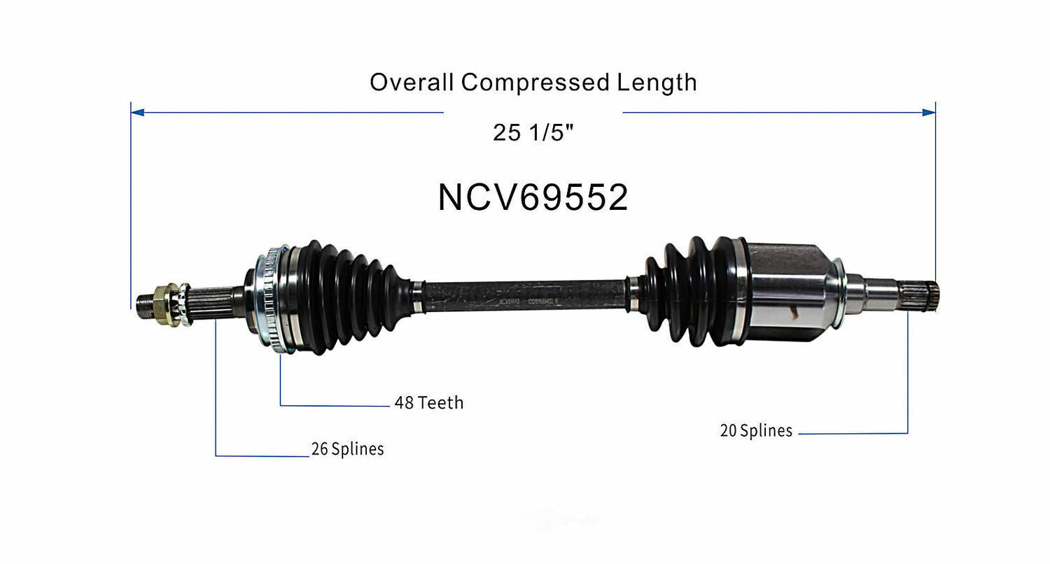 GSP North America NCV69552 CV Axle Assembly