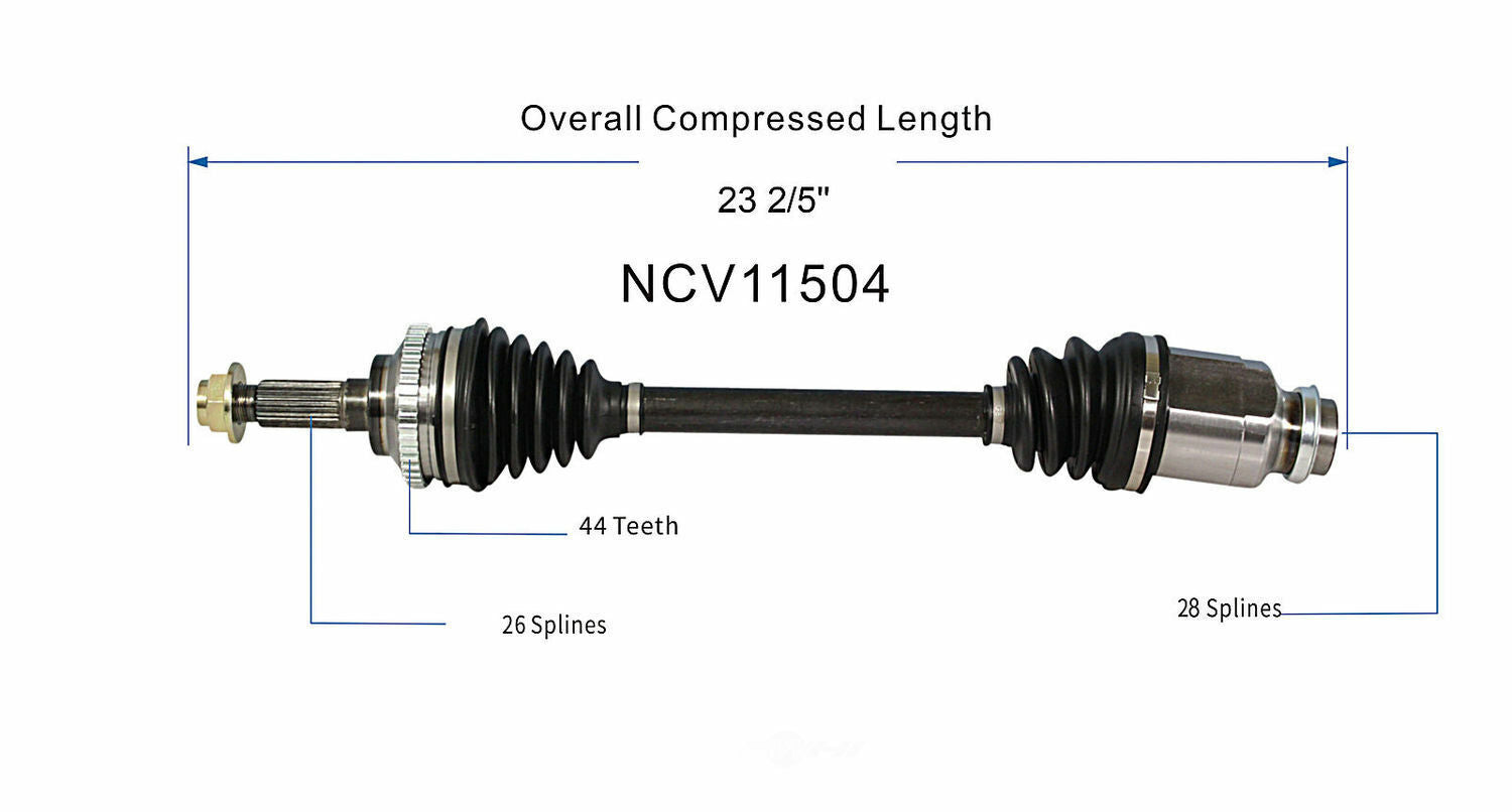 GSP North America NCV11504 CV Axle Assembly