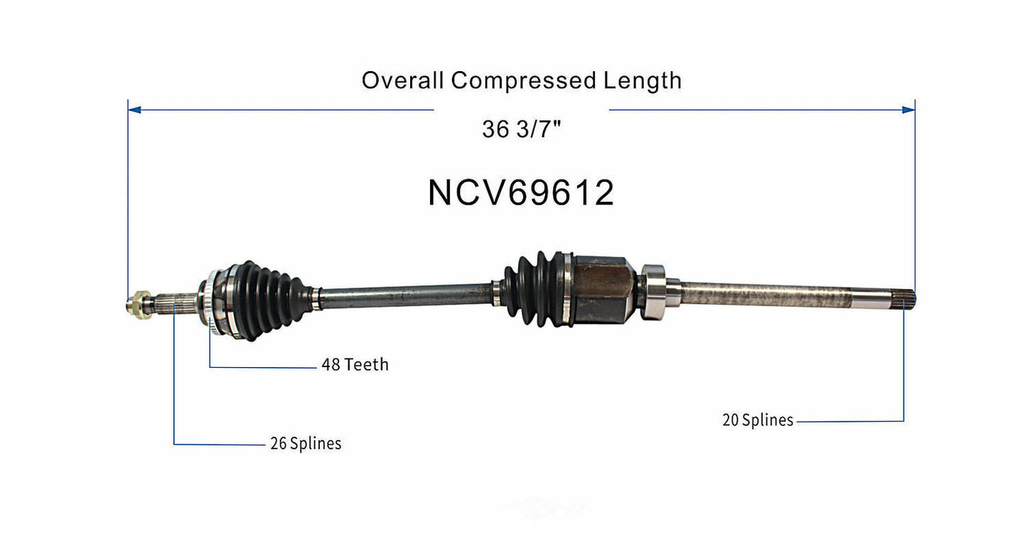 GSP North America NCV69612 CV Axle Assembly
