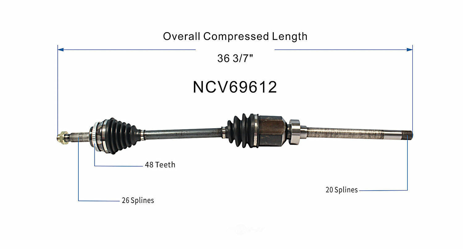 GSP North America NCV69612 CV Axle Assembly