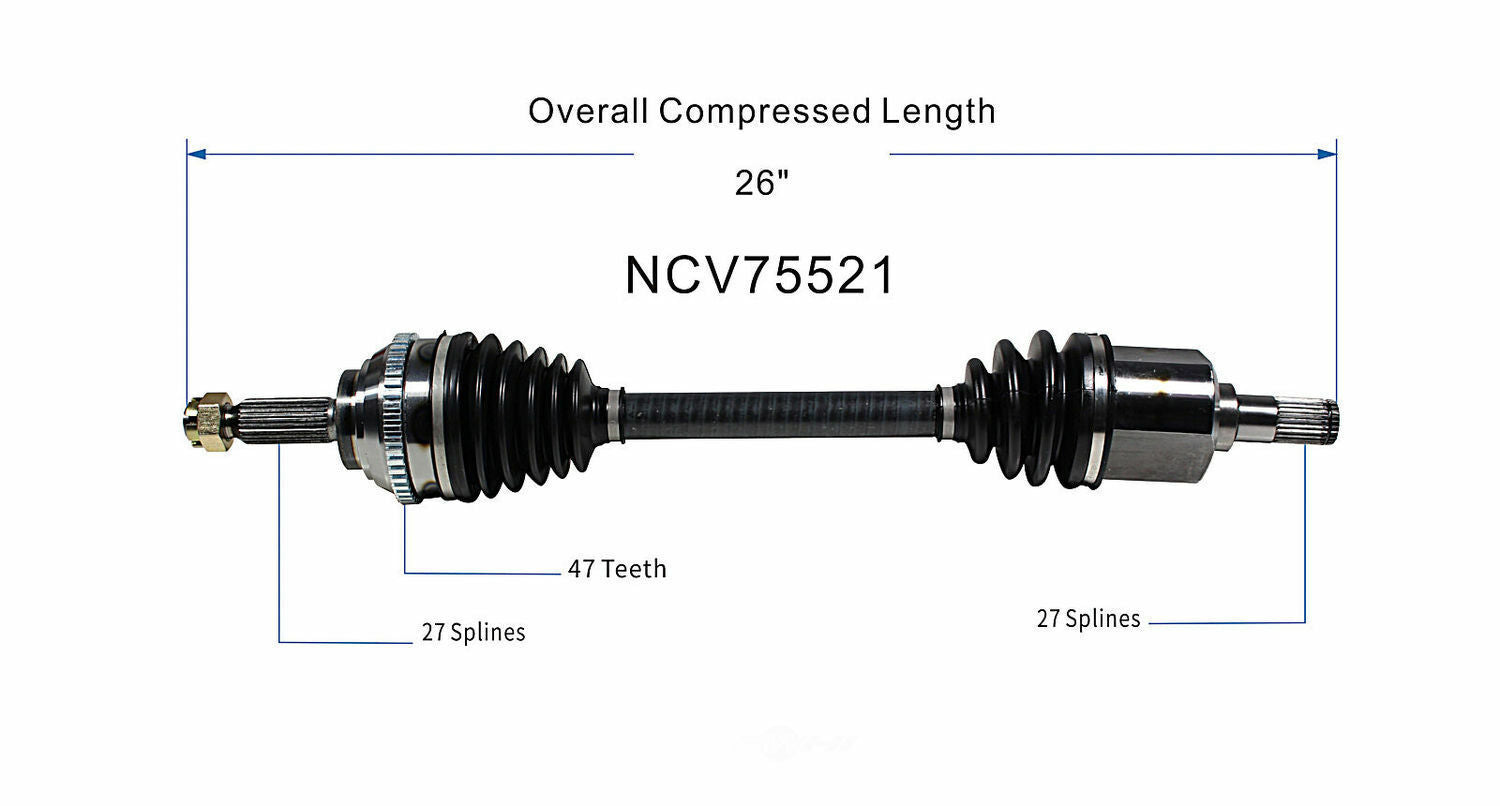 GSP North America NCV75521 CV Axle Assembly