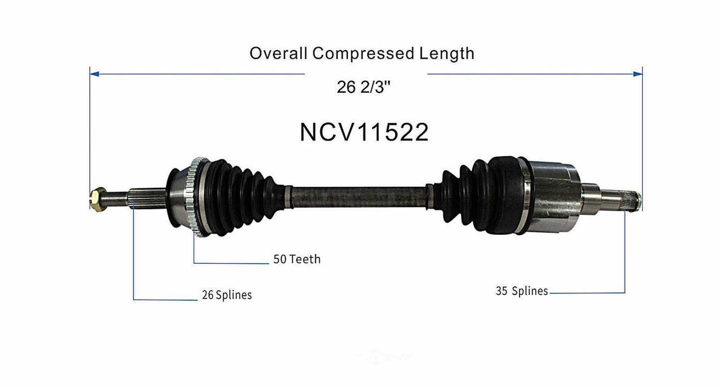 GSP North America NCV11522 CV Axle Assembly