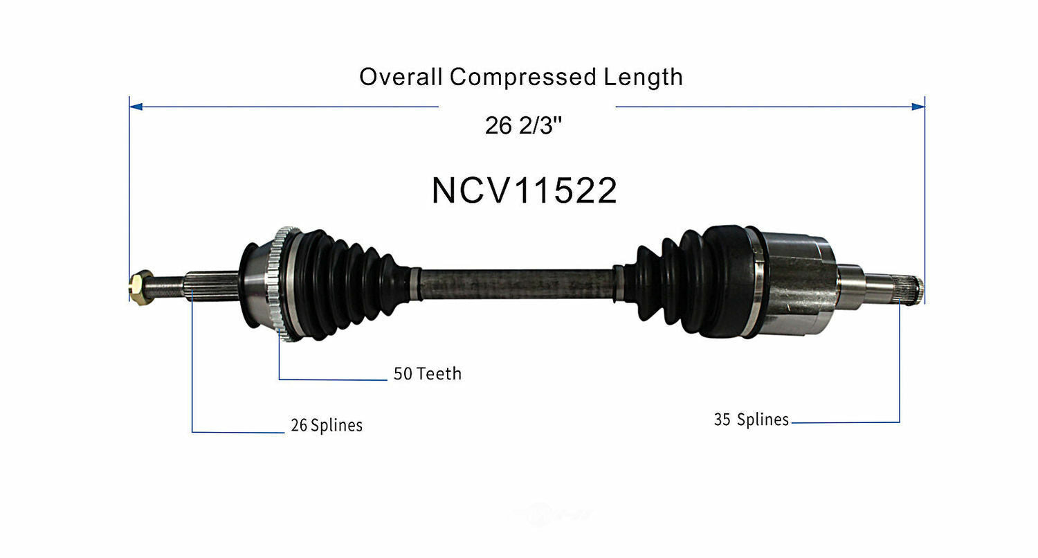 GSP North America NCV11522 CV Axle Assembly