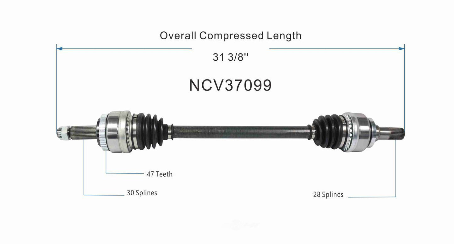 GSP North America NCV37099 CV Axle Assembly