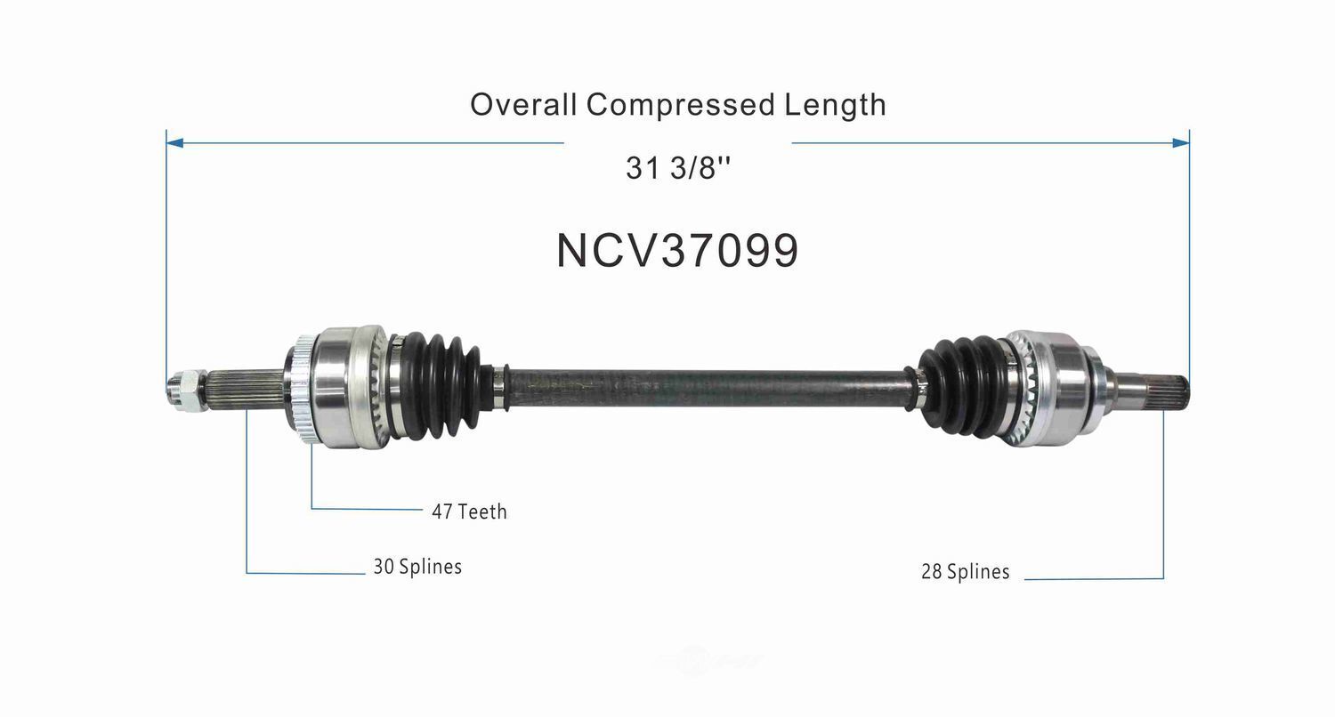 GSP North America NCV37099 CV Axle Assembly