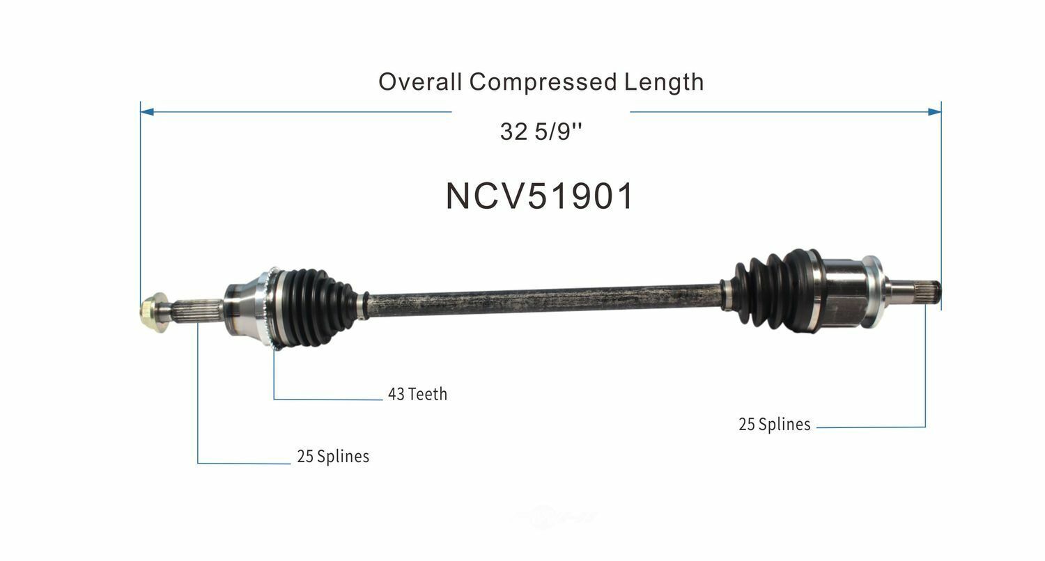GSP North America NCV51901 CV Axle Assembly