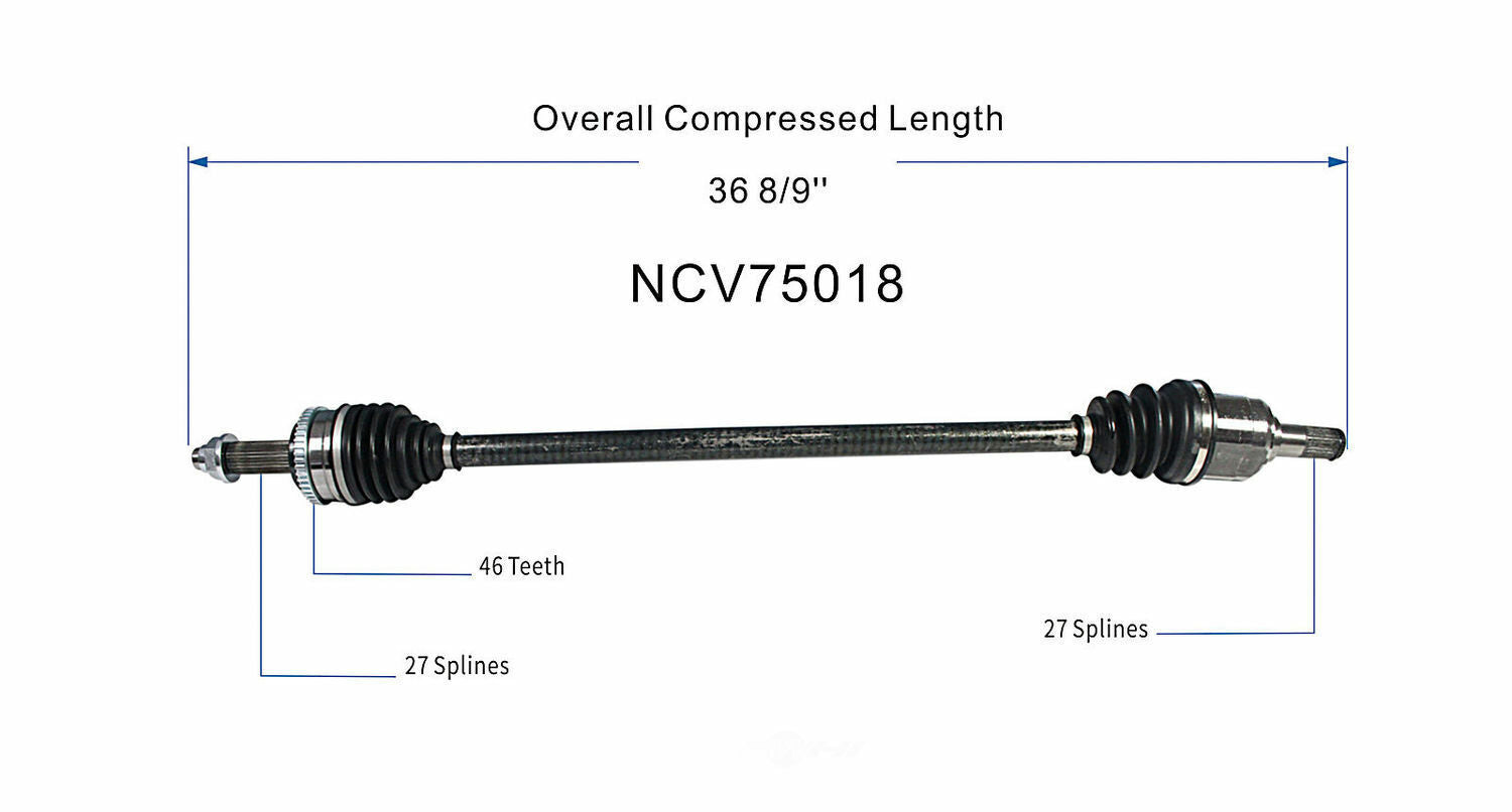 GSP North America NCV75018 CV Axle Assembly