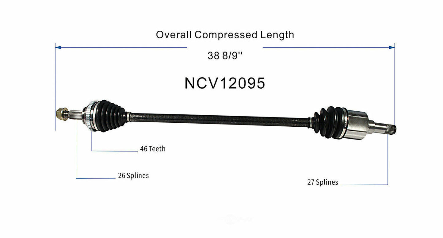 GSP North America NCV12095 CV Axle Assembly