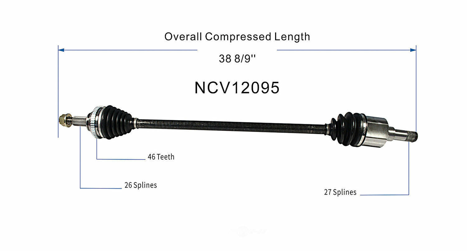 GSP North America NCV12095 CV Axle Assembly