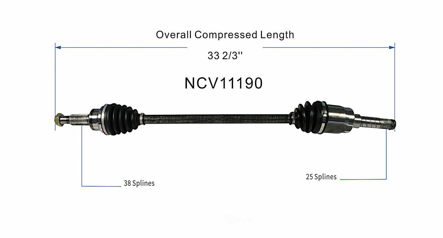 GSP North America NCV11190 CV Axle Assembly