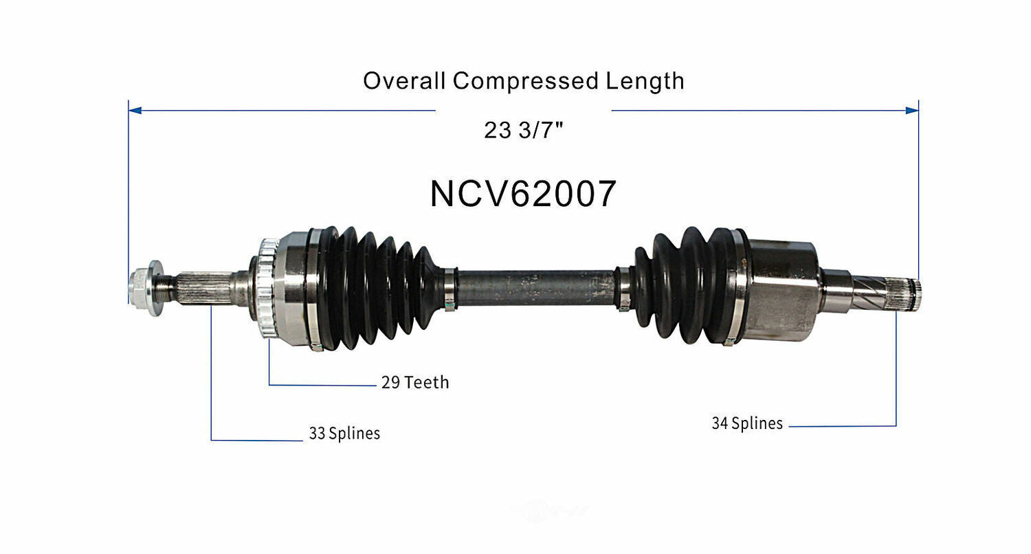 GSP North America NCV62007 CV Axle Assembly