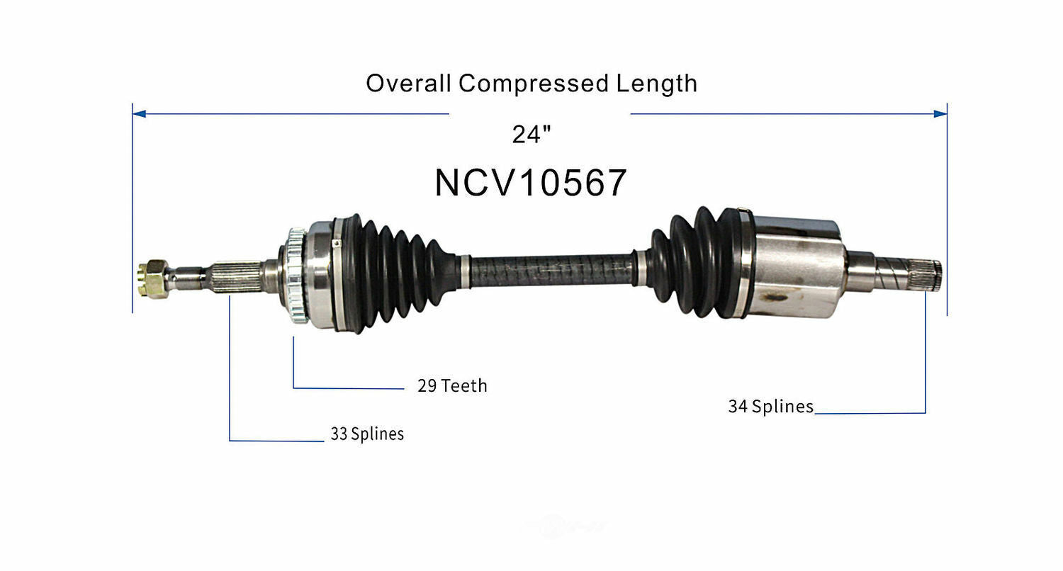 GSP North America NCV10567 CV Axle Assembly