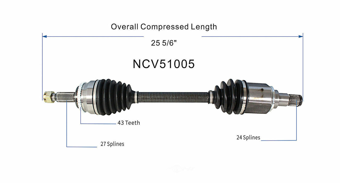 GSP North America NCV51005 CV Axle Assembly