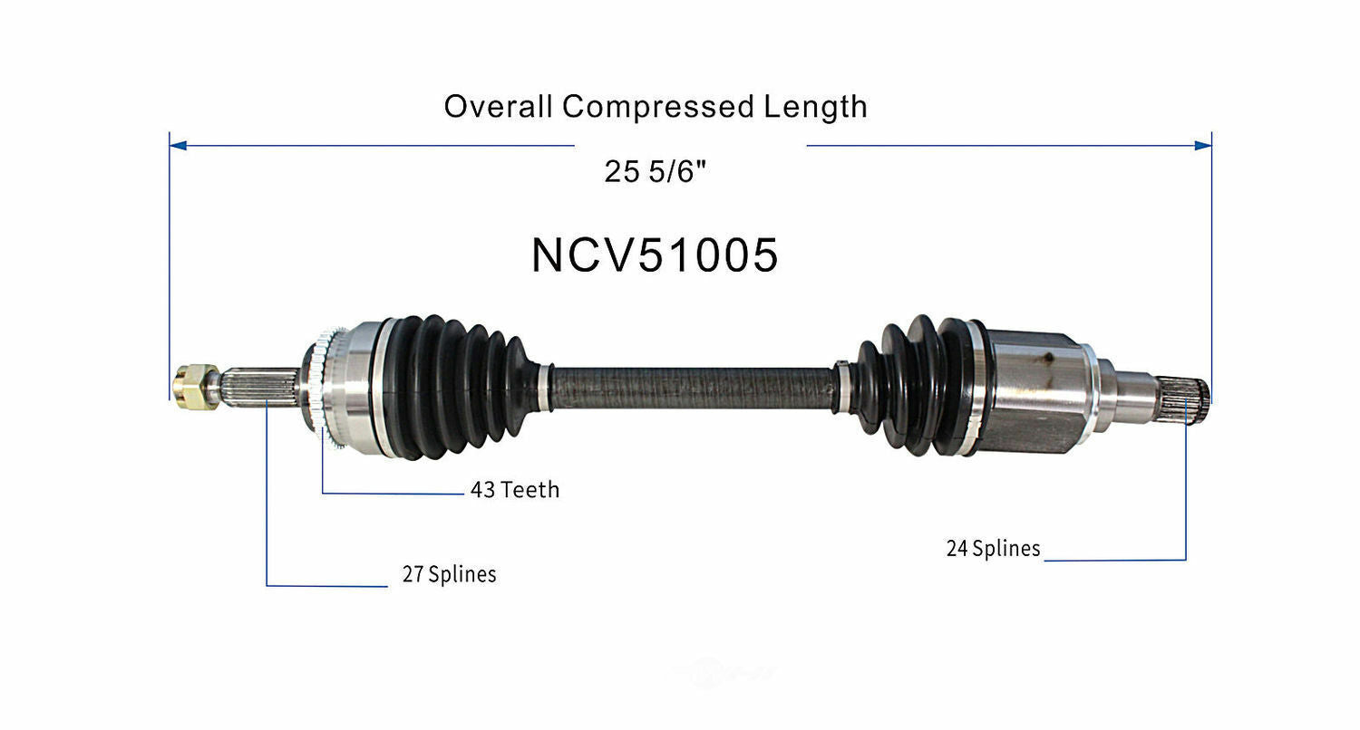 GSP North America NCV51005 CV Axle Assembly