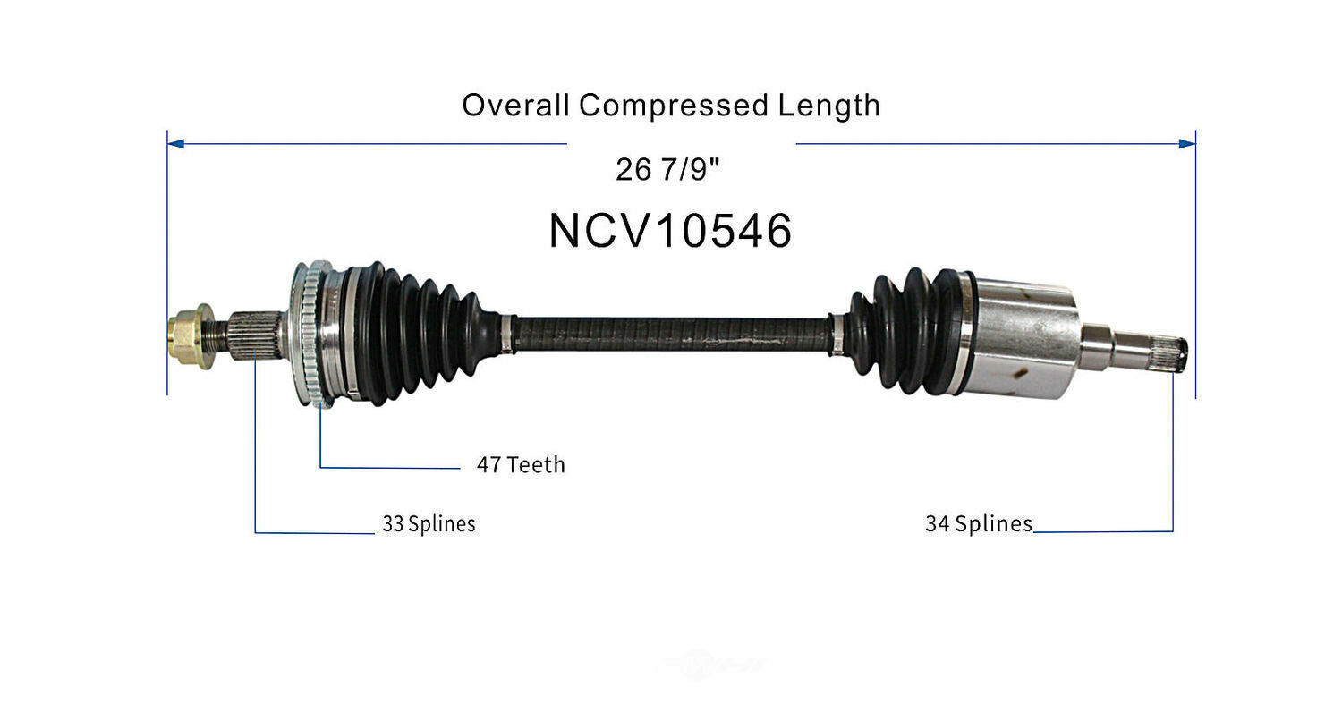 GSP North America NCV10546 CV Axle Assembly