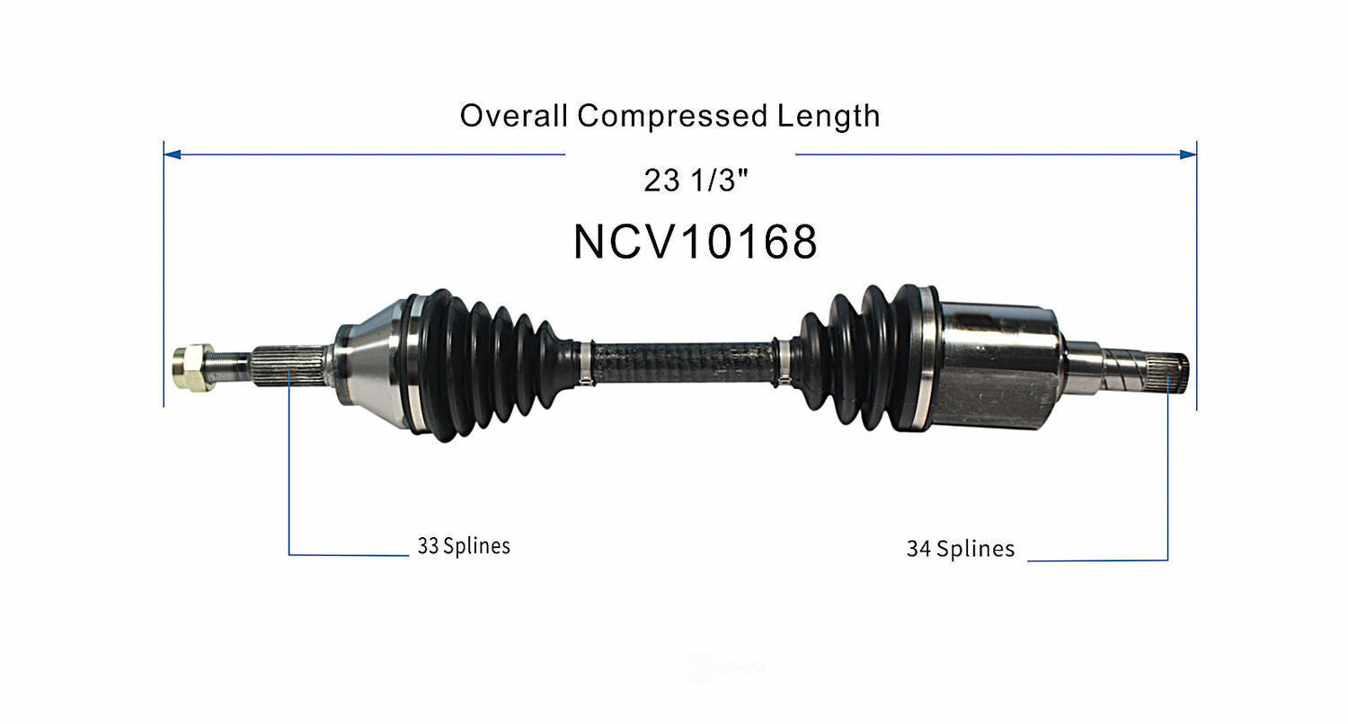 GSP North America NCV10168 CV Axle Assembly