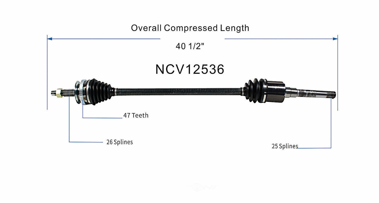 GSP North America NCV12536 CV Axle Assembly