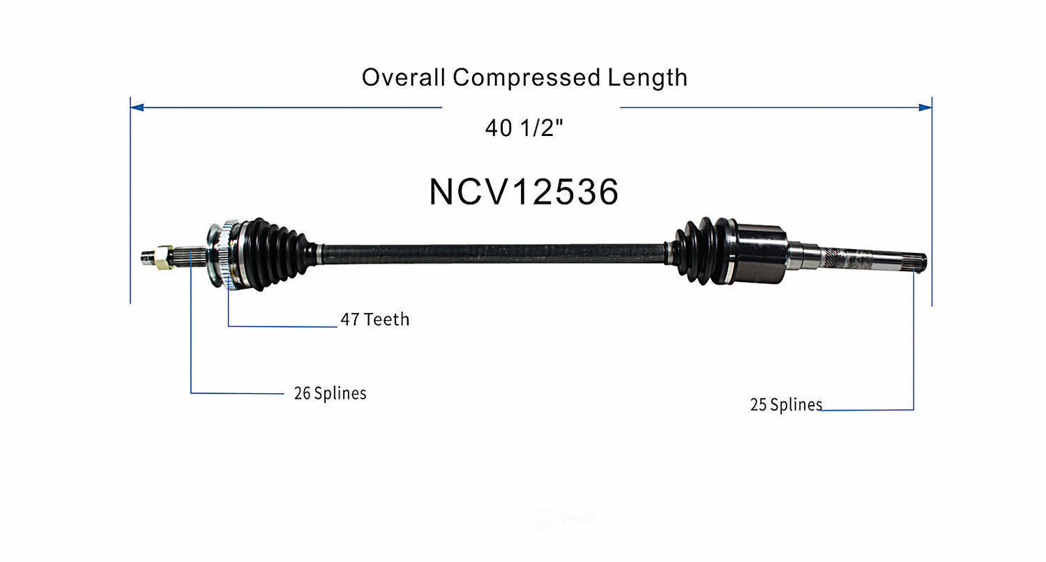 GSP North America NCV12536 CV Axle Assembly