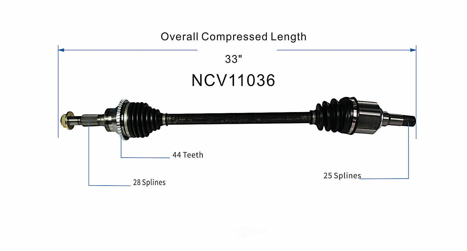 GSP North America NCV11036 CV Axle Assembly
