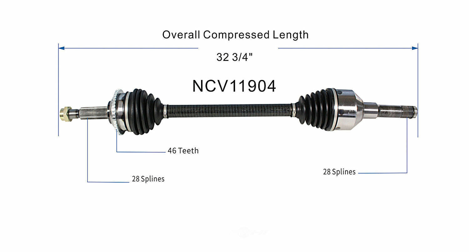 GSP North America NCV11904 CV Axle Assembly