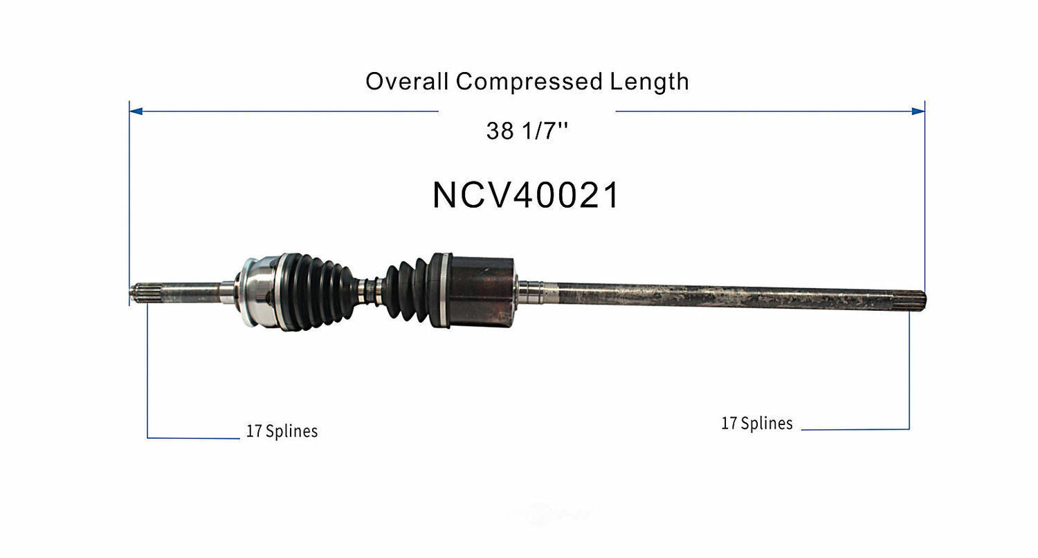 GSP North America NCV40021 CV Axle Assembly