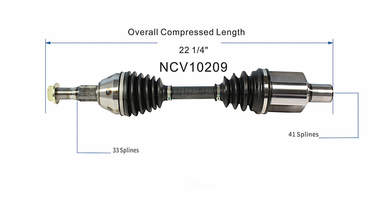 GSP North America NCV10209 CV Axle Assembly