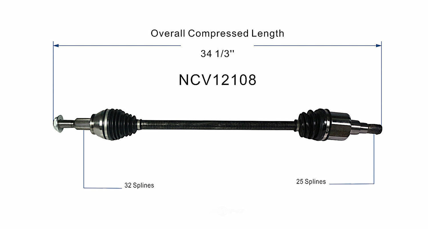 GSP North America NCV12108 CV Axle Assembly
