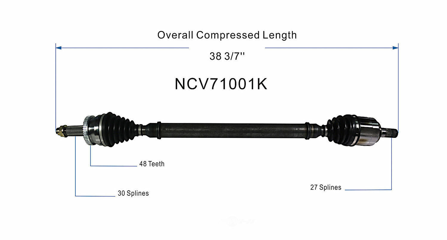 GSP North America NCV71001K CV Axle Assembly