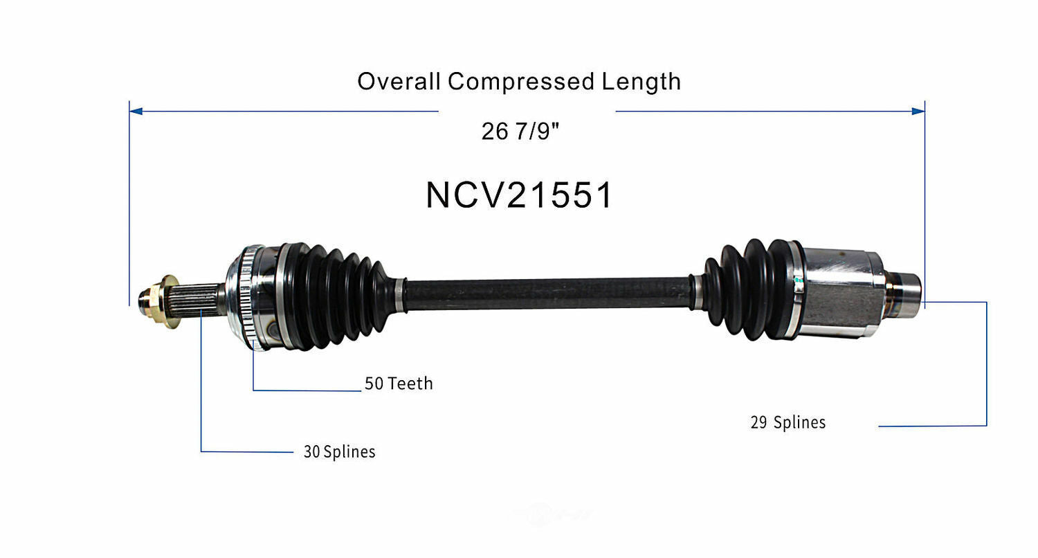 GSP North America NCV21551 CV Axle Assembly