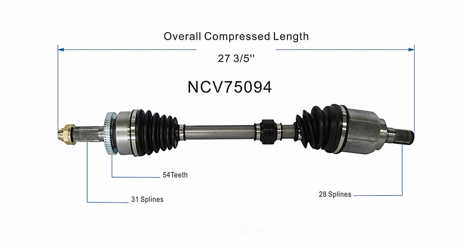 GSP North America NCV75094 CV Axle Assembly
