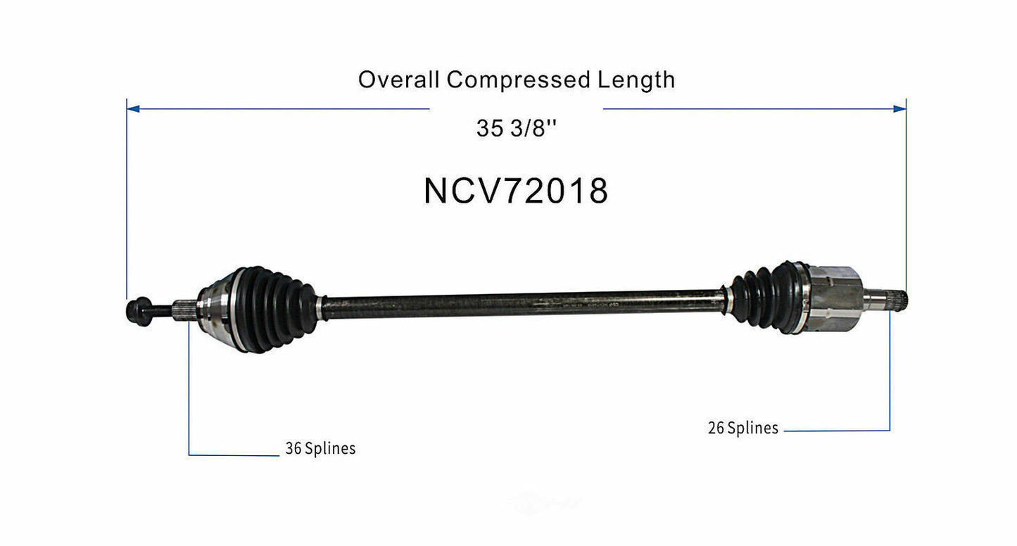 GSP North America NCV72018 CV Axle Assembly