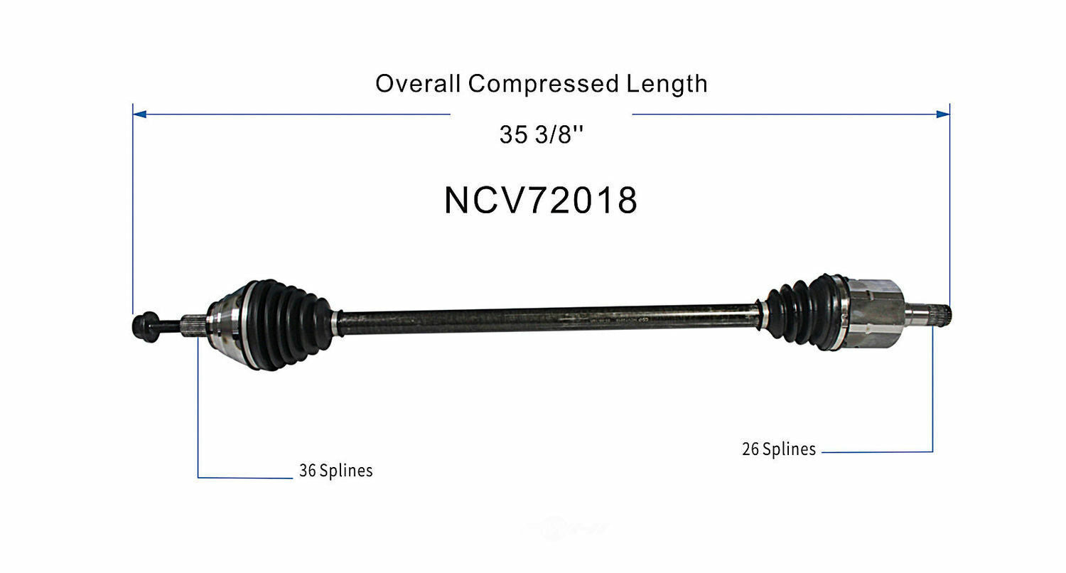 GSP North America NCV72018 CV Axle Assembly