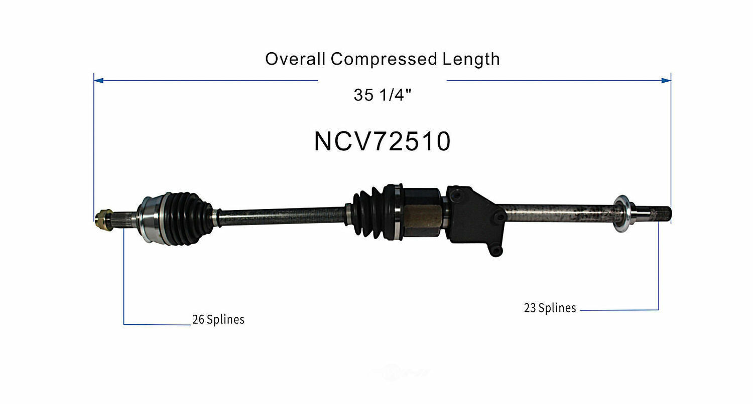 GSP North America NCV72510 CV Axle Assembly