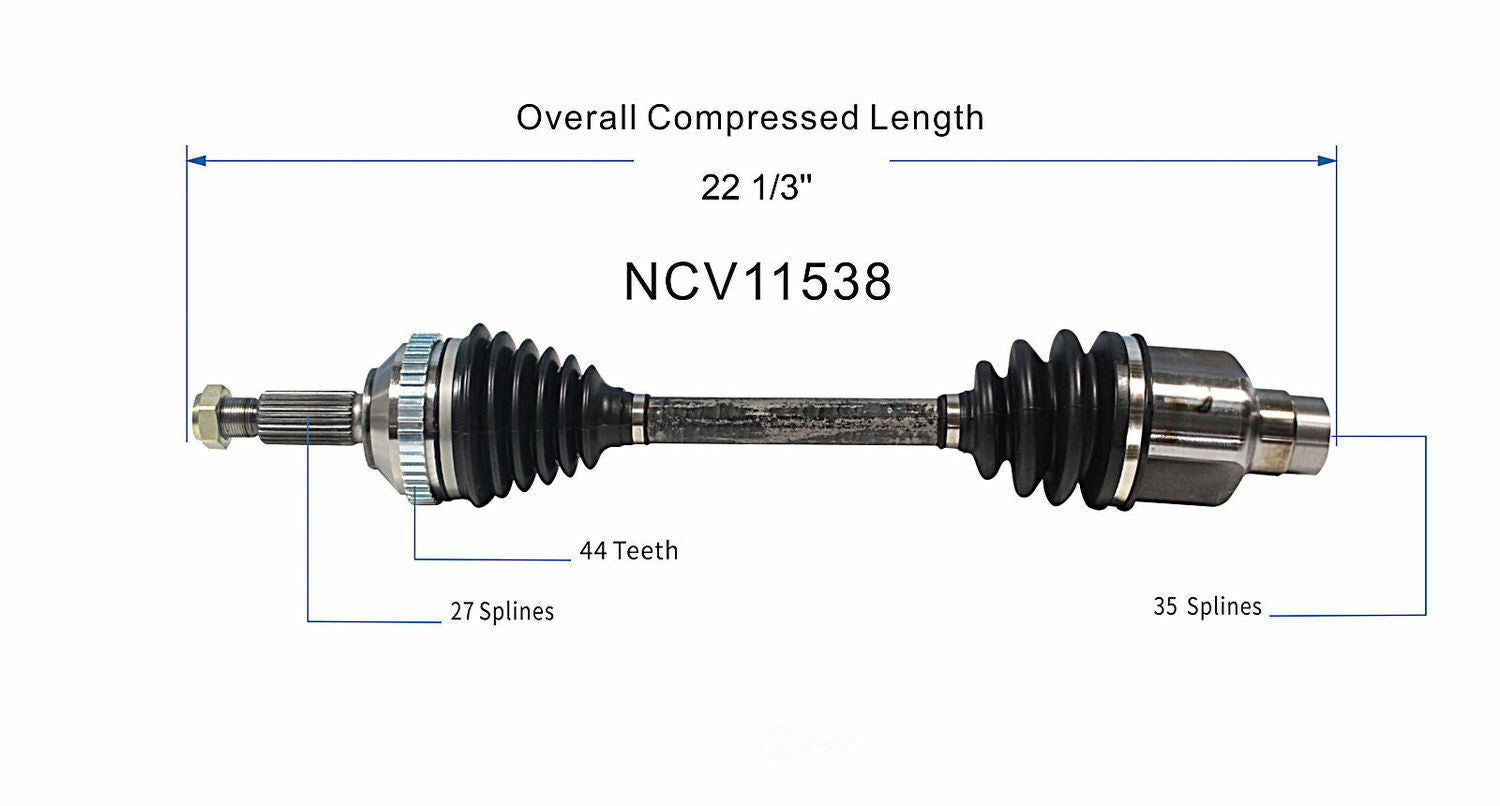 GSP North America NCV11538 CV Axle Assembly
