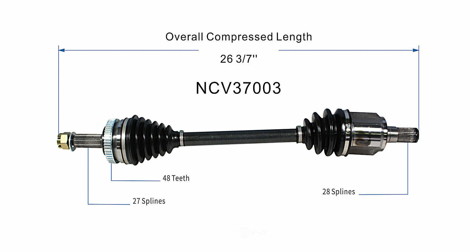 GSP North America NCV37003 CV Axle Assembly