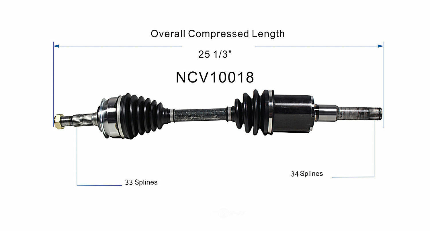 GSP North America NCV10018 CV Axle Assembly