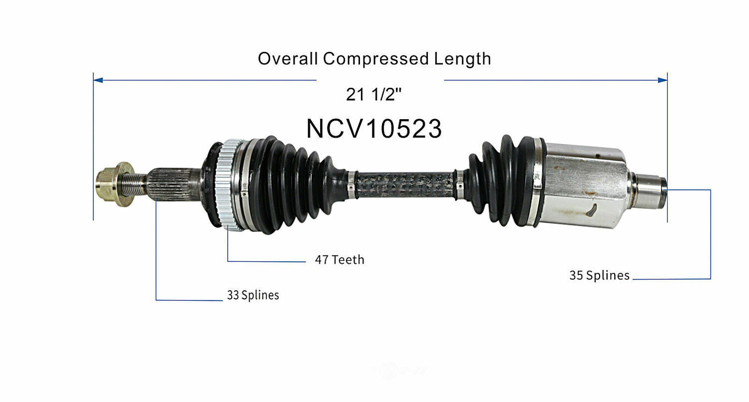 GSP North America NCV10523 CV Axle Assembly