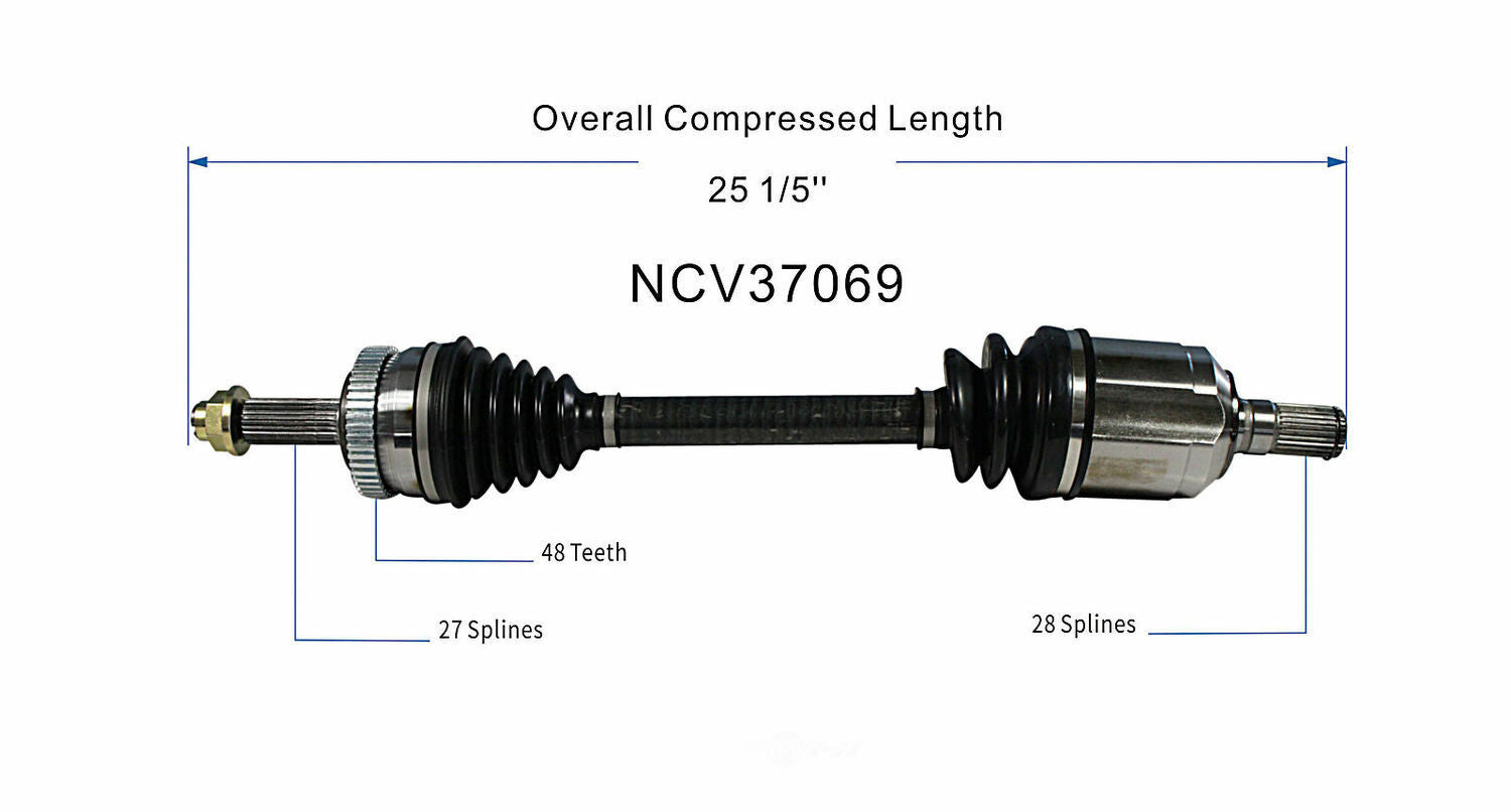 GSP North America NCV37069 CV Axle Assembly
