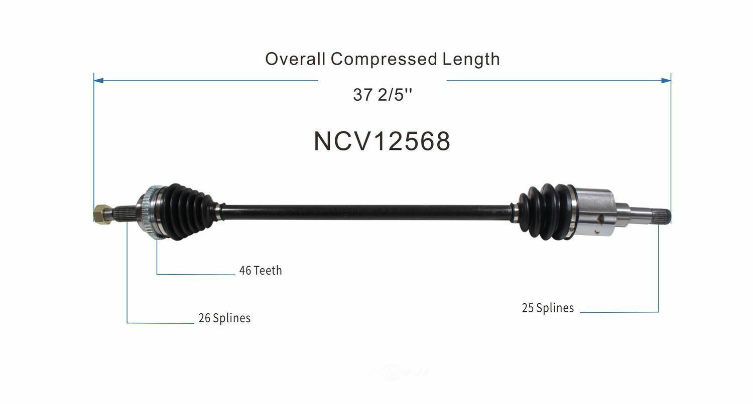 GSP North America NCV12568 CV Axle Assembly