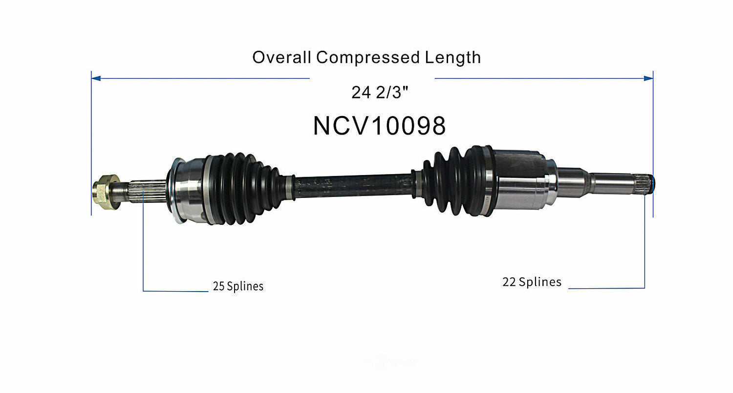 GSP North America NCV10098 CV Axle Assembly
