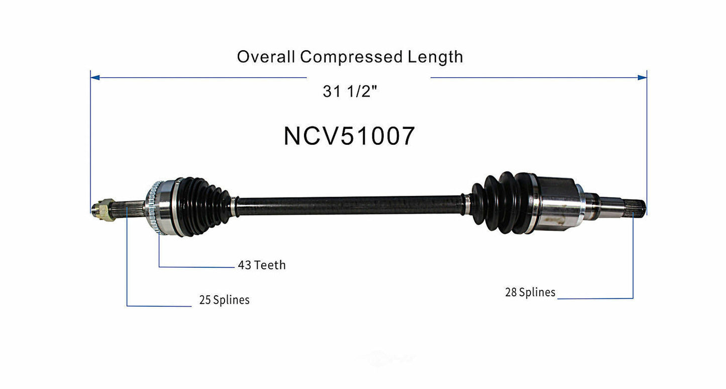 GSP North America NCV51007 CV Axle Assembly