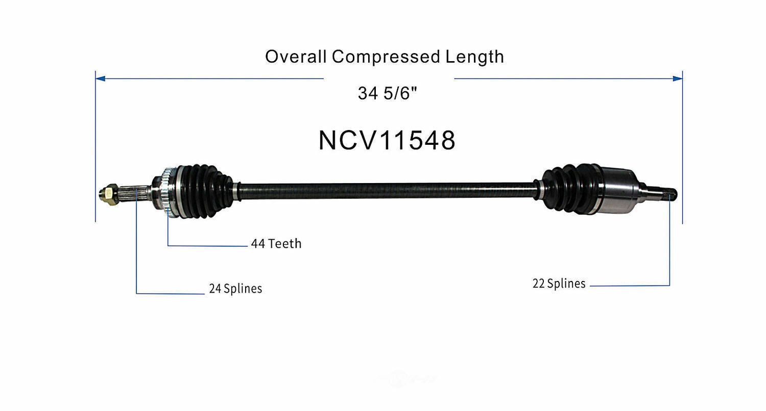 GSP North America NCV11548 CV Axle Assembly