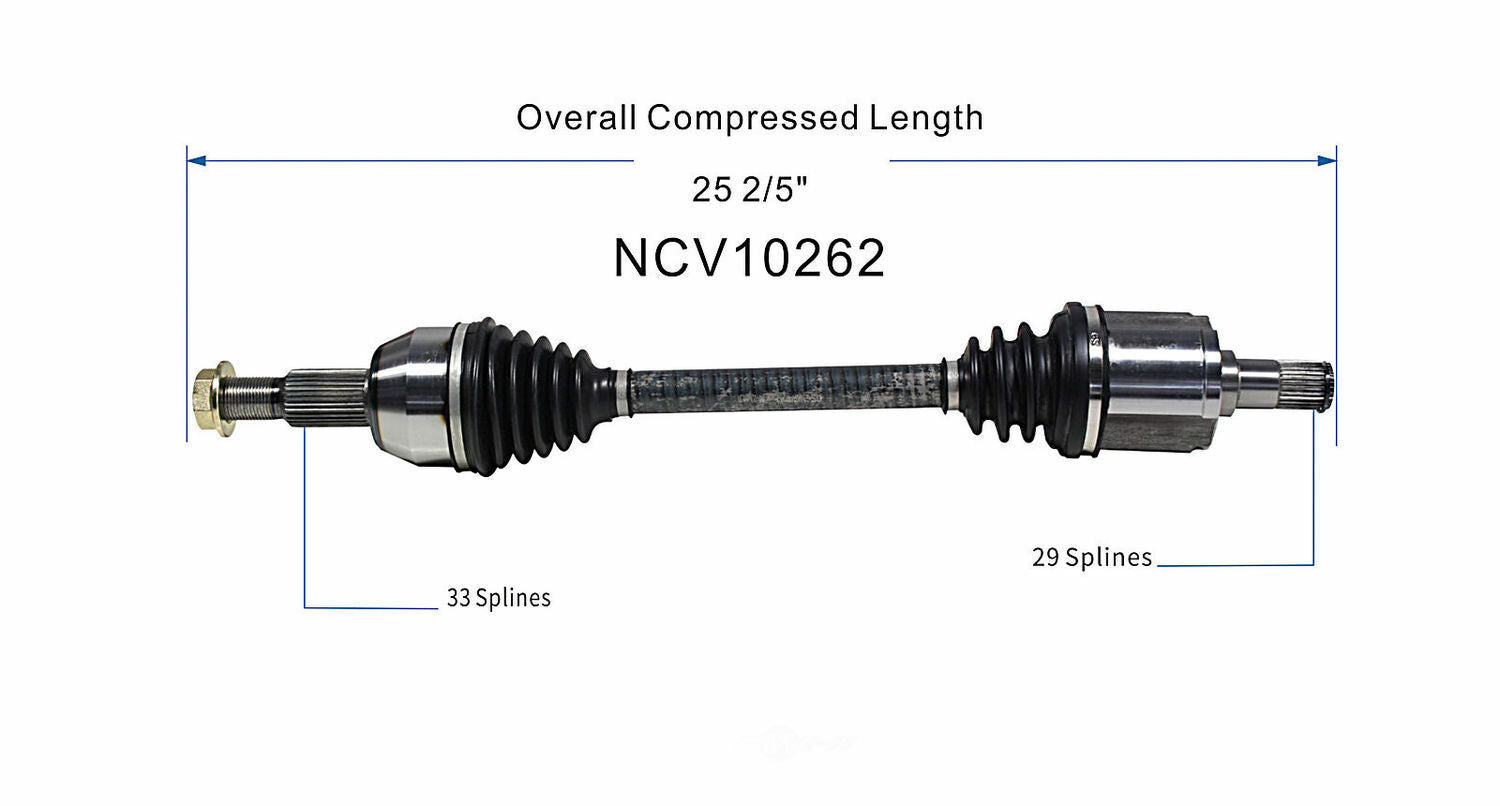 GSP North America NCV10262 CV Axle Assembly