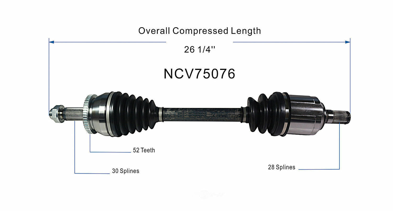 GSP North America NCV75076 CV Axle Assembly