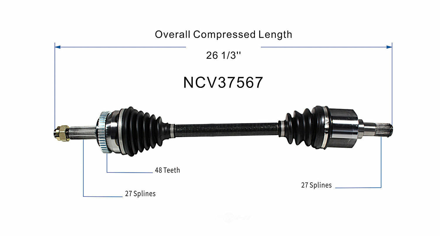 GSP North America NCV37567 CV Axle Assembly